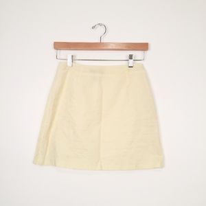 J. Crew Yellow Embroidered Mini Skirt